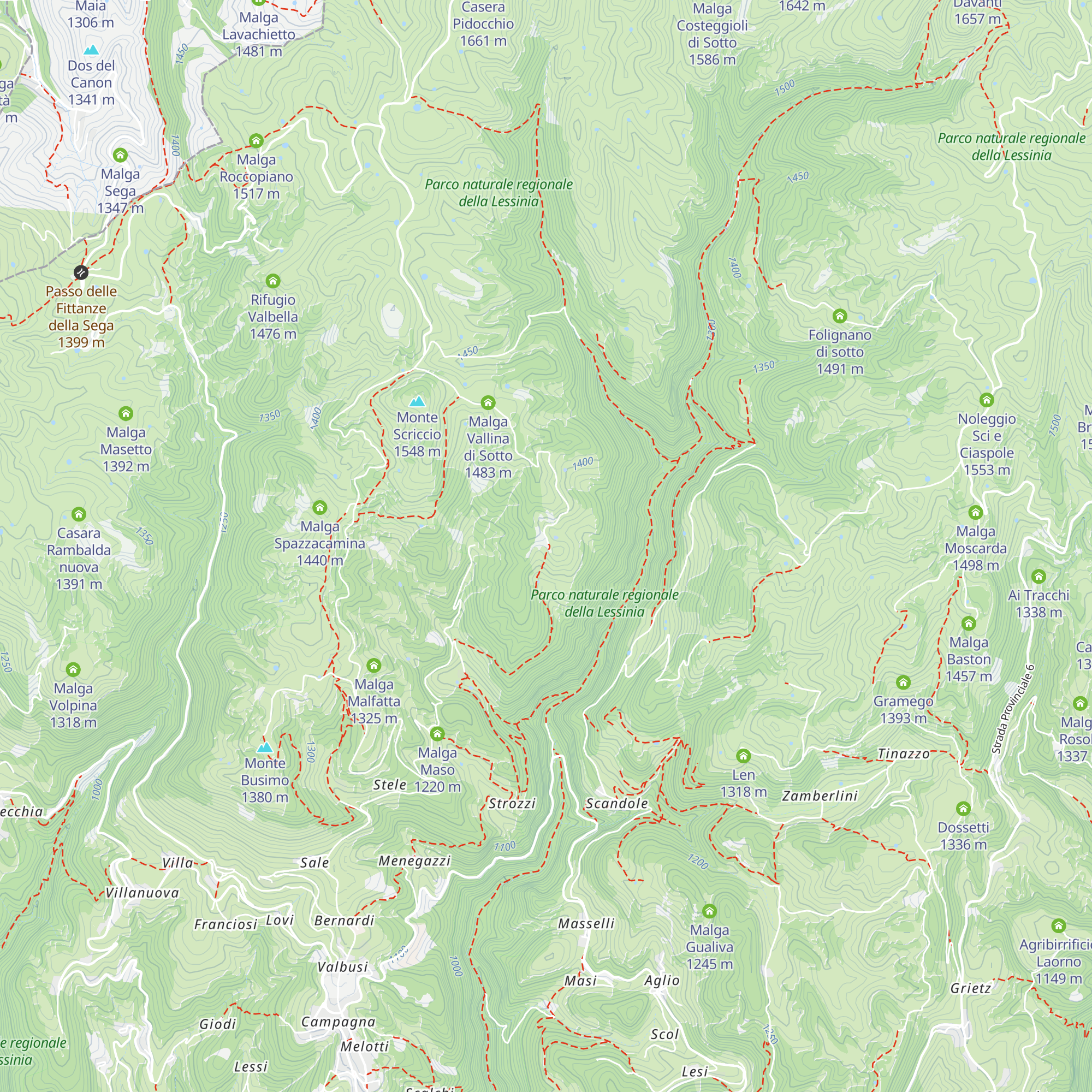 Malga Tommasona map
