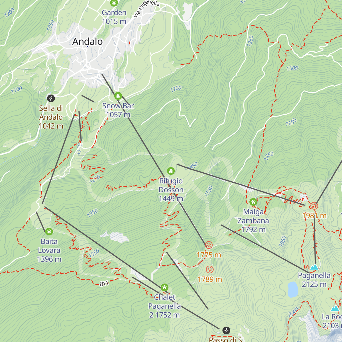 Rifugio Dosson map