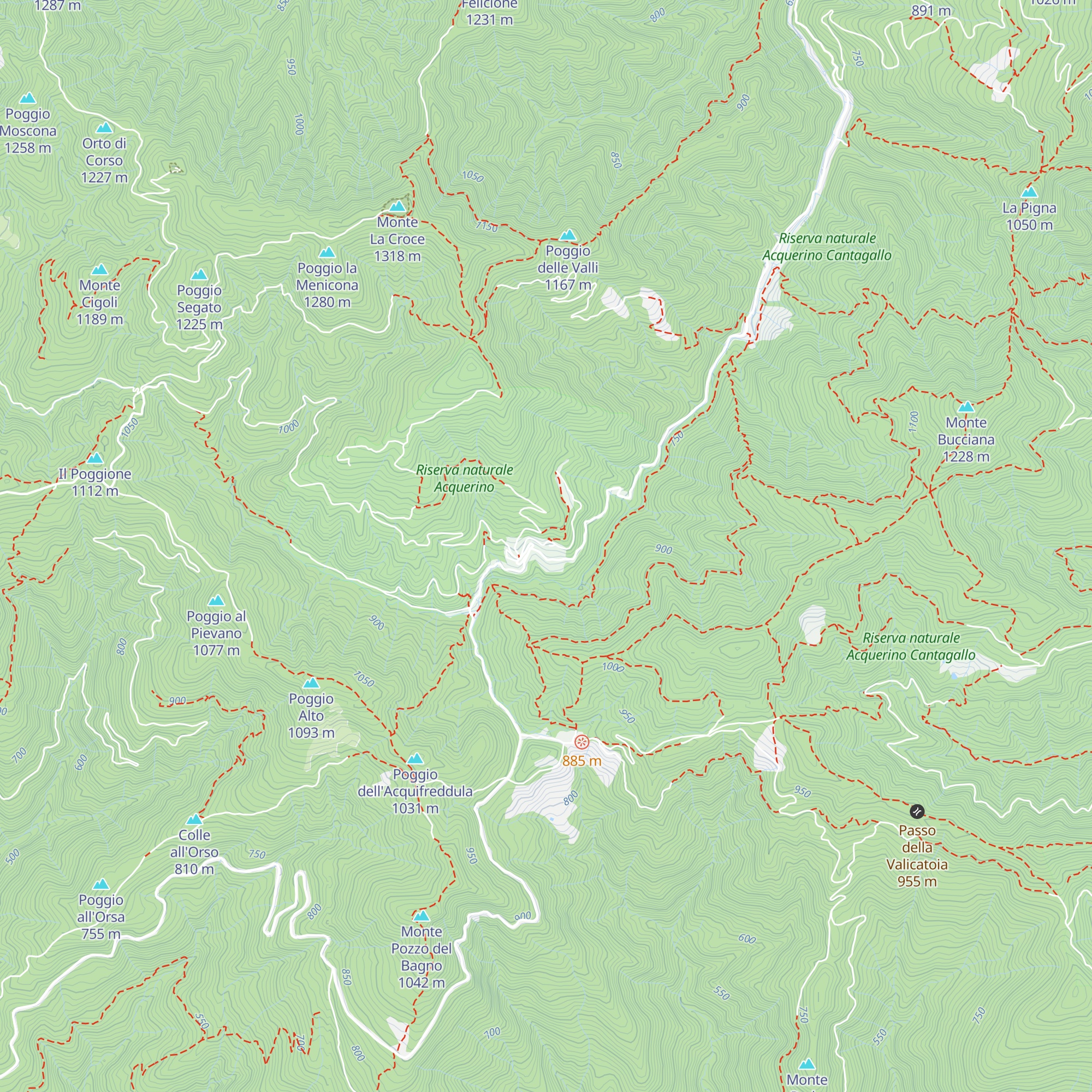 Rifugio L'Acquerino map