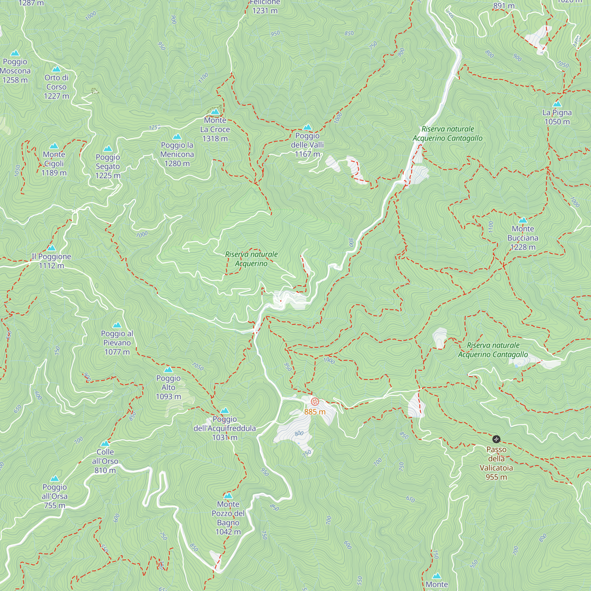 Rifugio L'Acquerino map