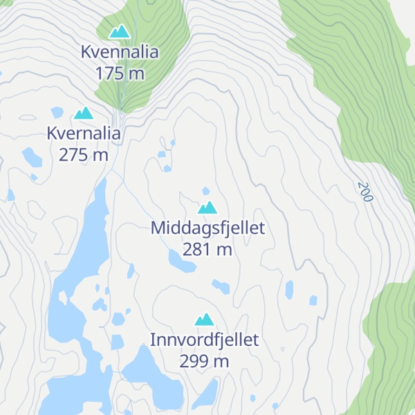 Map of Middagsfjellet