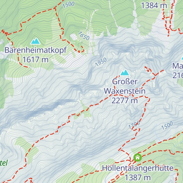 Map of Hinterer Waxenstein