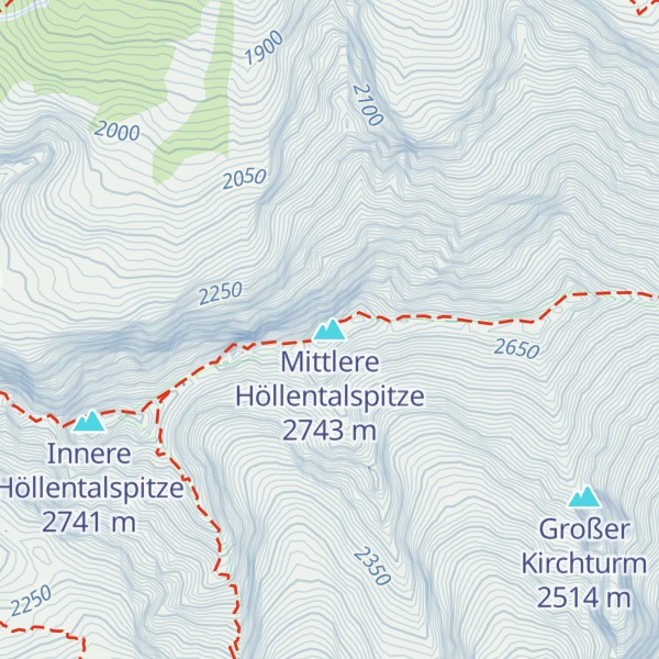 Map of Mittlere Höllentalspitze