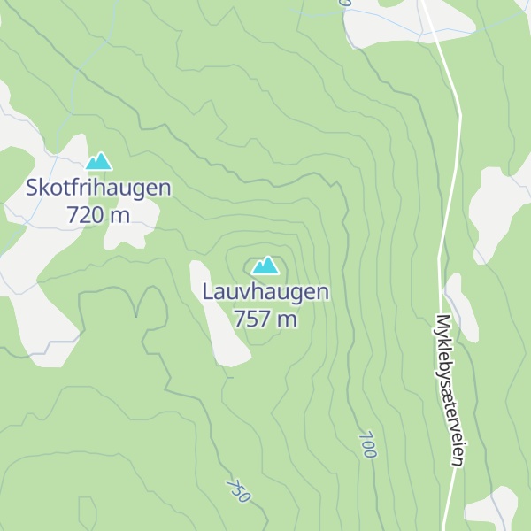 Map of Lauvhaugen