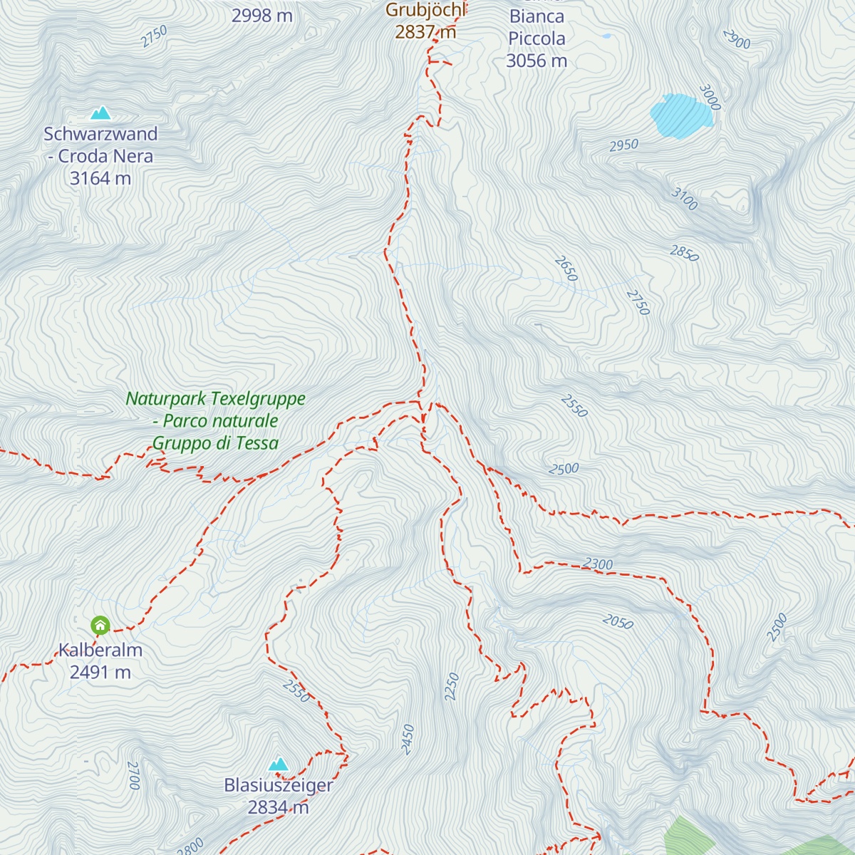 Lodnerhütte - Rifugio Cima Fiammante map