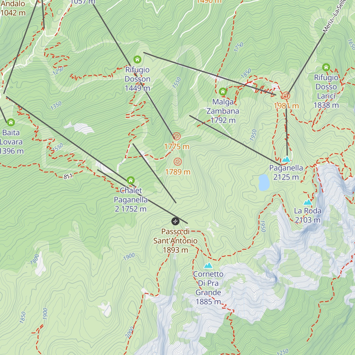 Chalet Malga Terlaga map
