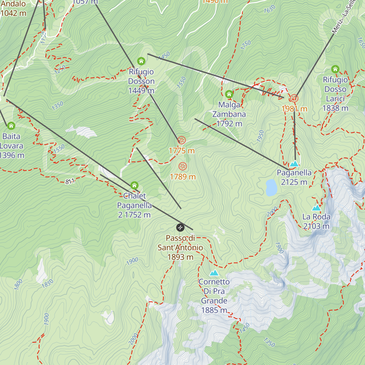 Chalet Malga Terlaga map