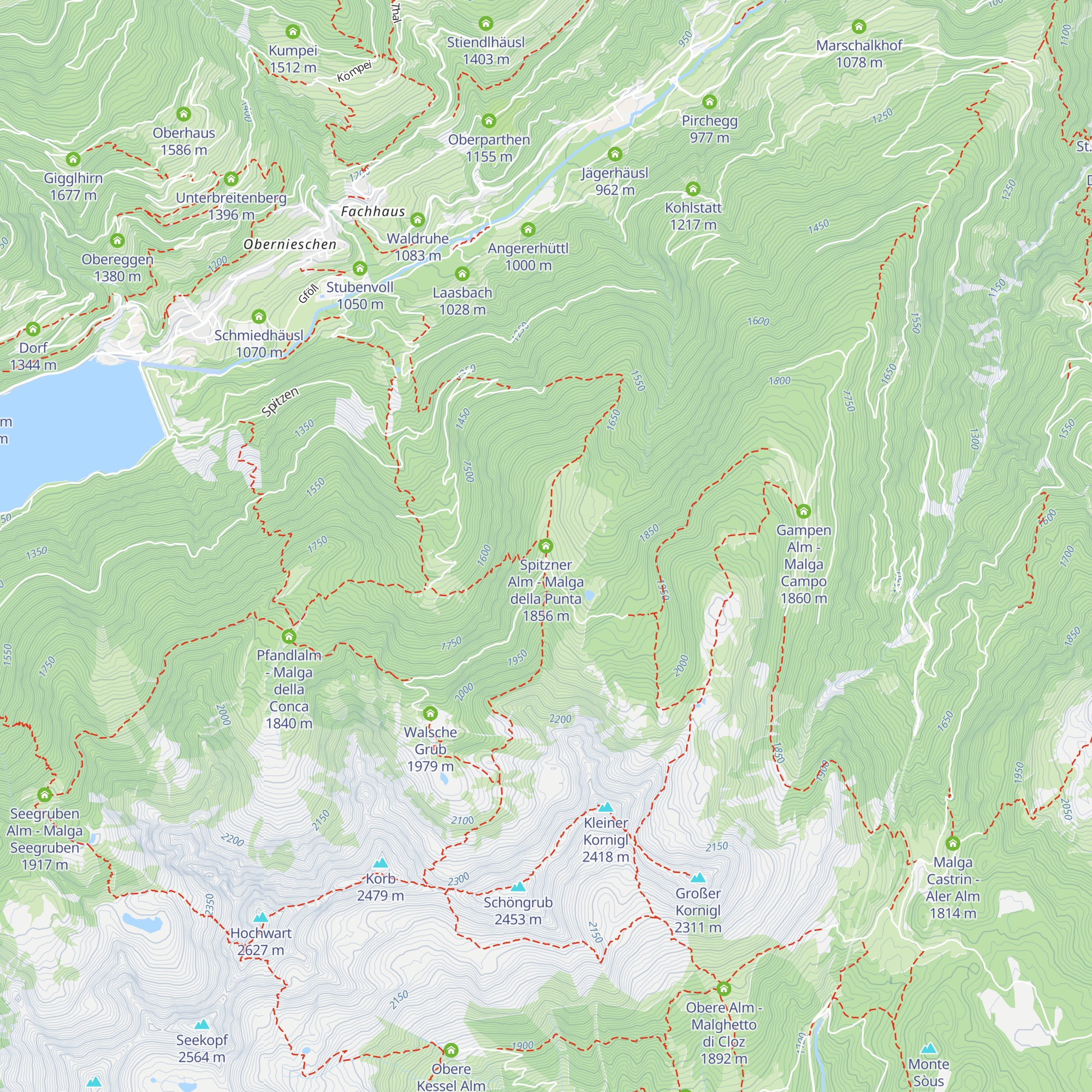 Spitzner Alm - Malga della Punta map
