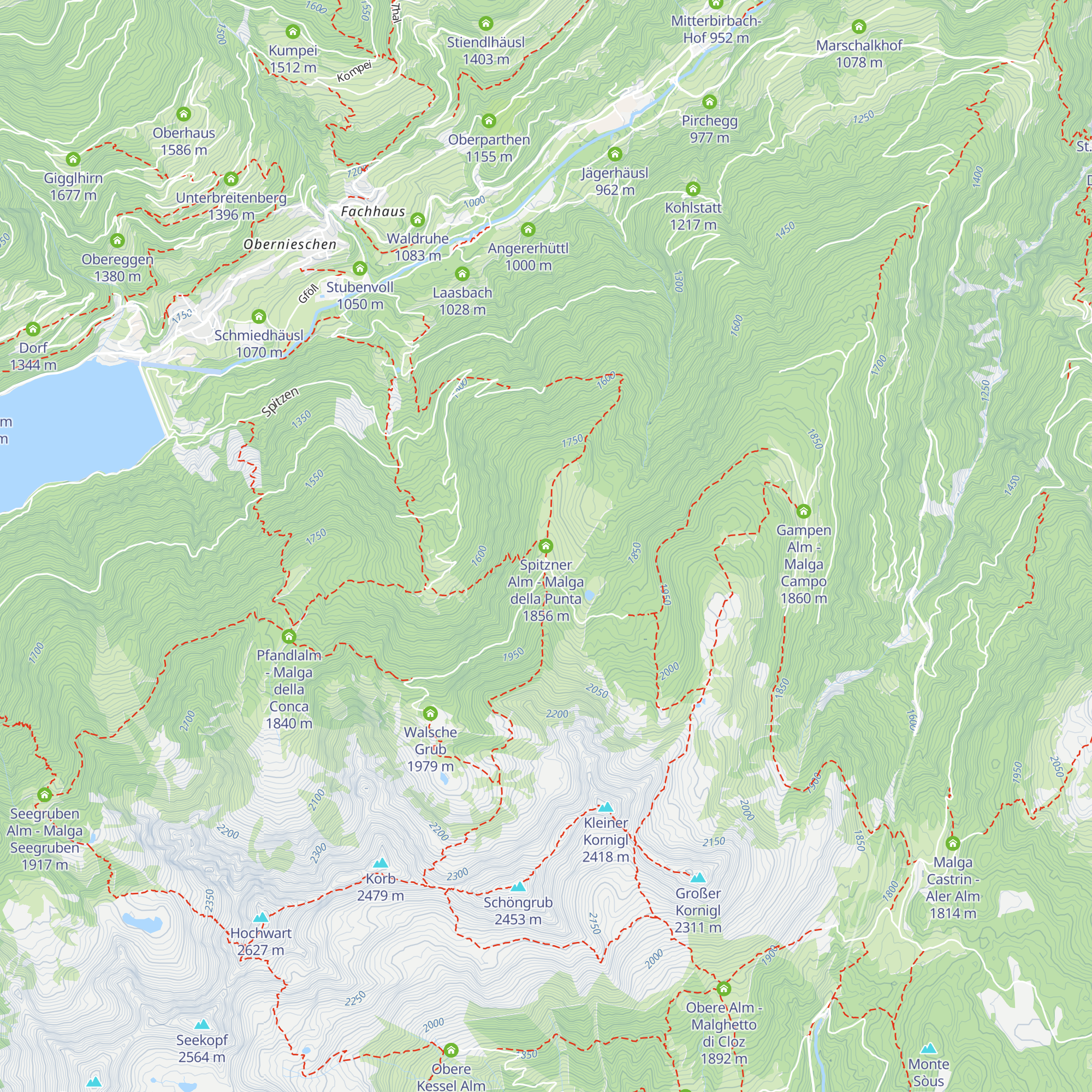 Spitzner Alm - Malga della Punta map
