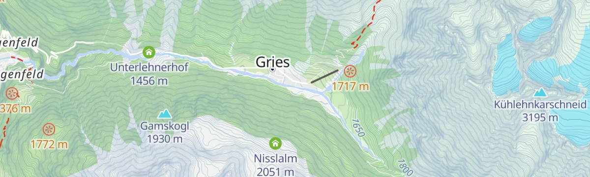 Map of the start of Schönrinnenkarsee - Längenfeld/Gries