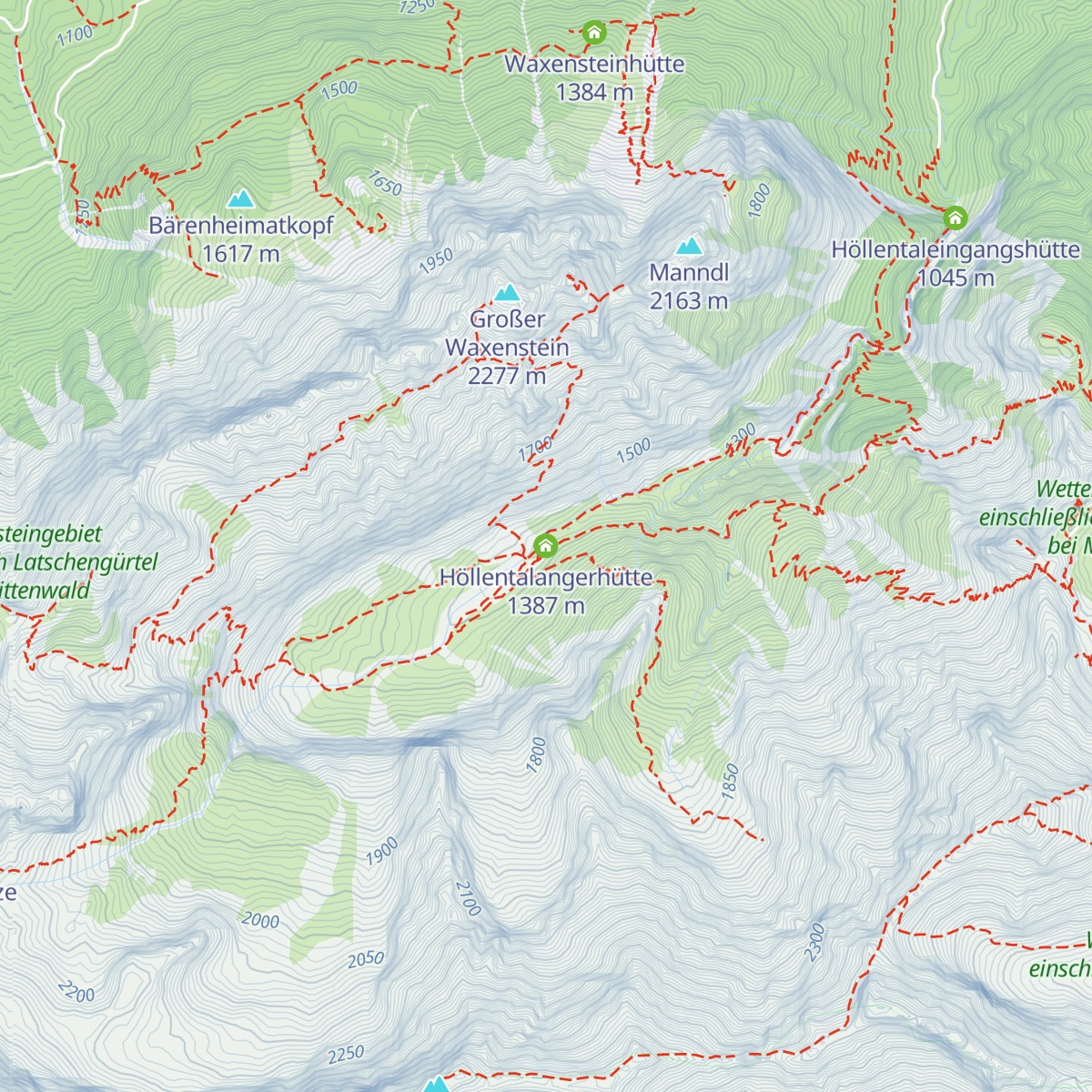 Höllentalangerhütte map