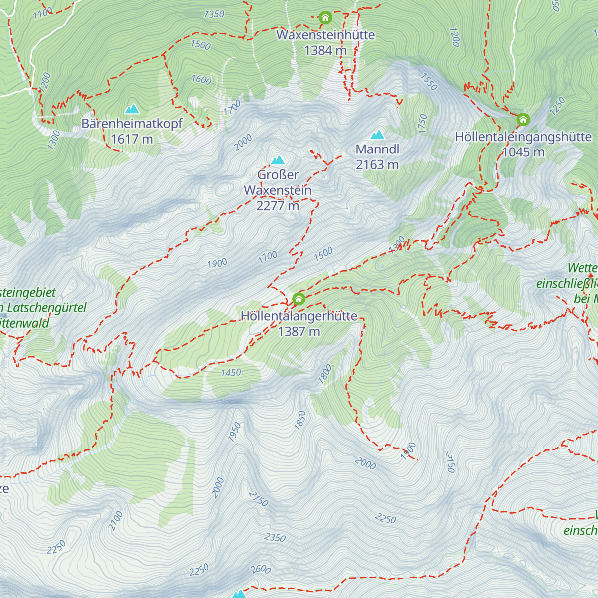 Höllentalangerhütte map