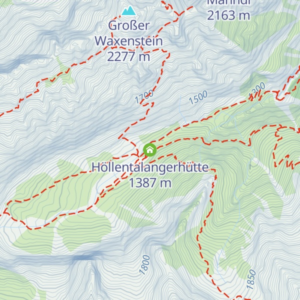 Map of Höllentalangerhütte