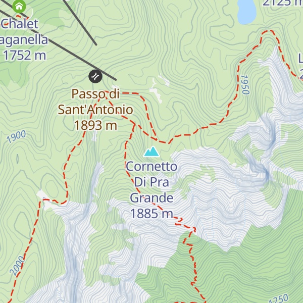 Map of Cornetto Di Pra Grande
