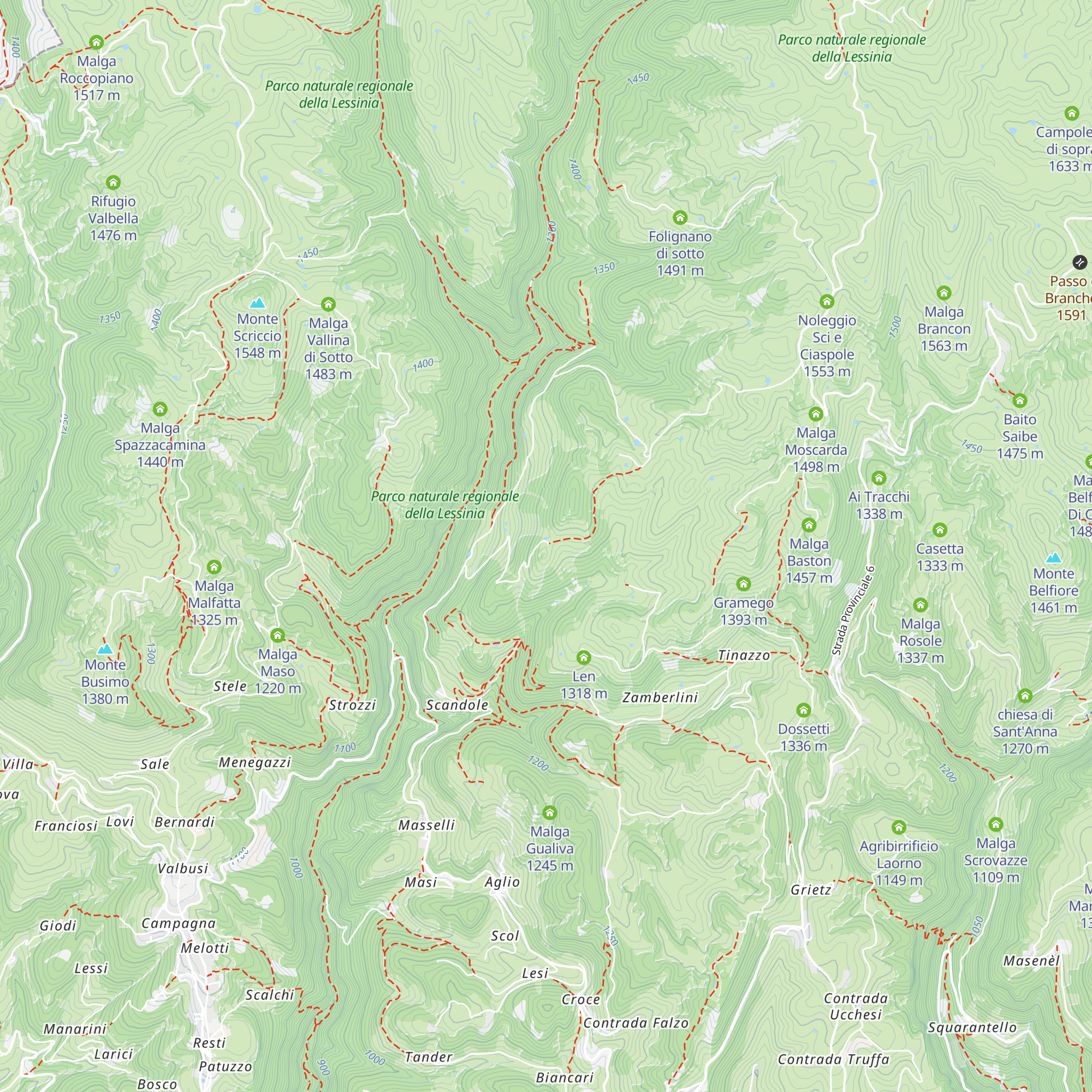 Malga Magaello map