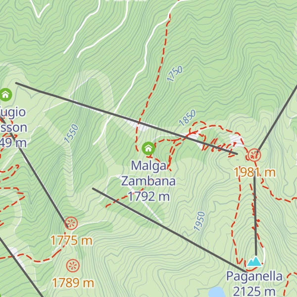 Map of Malga Zambana