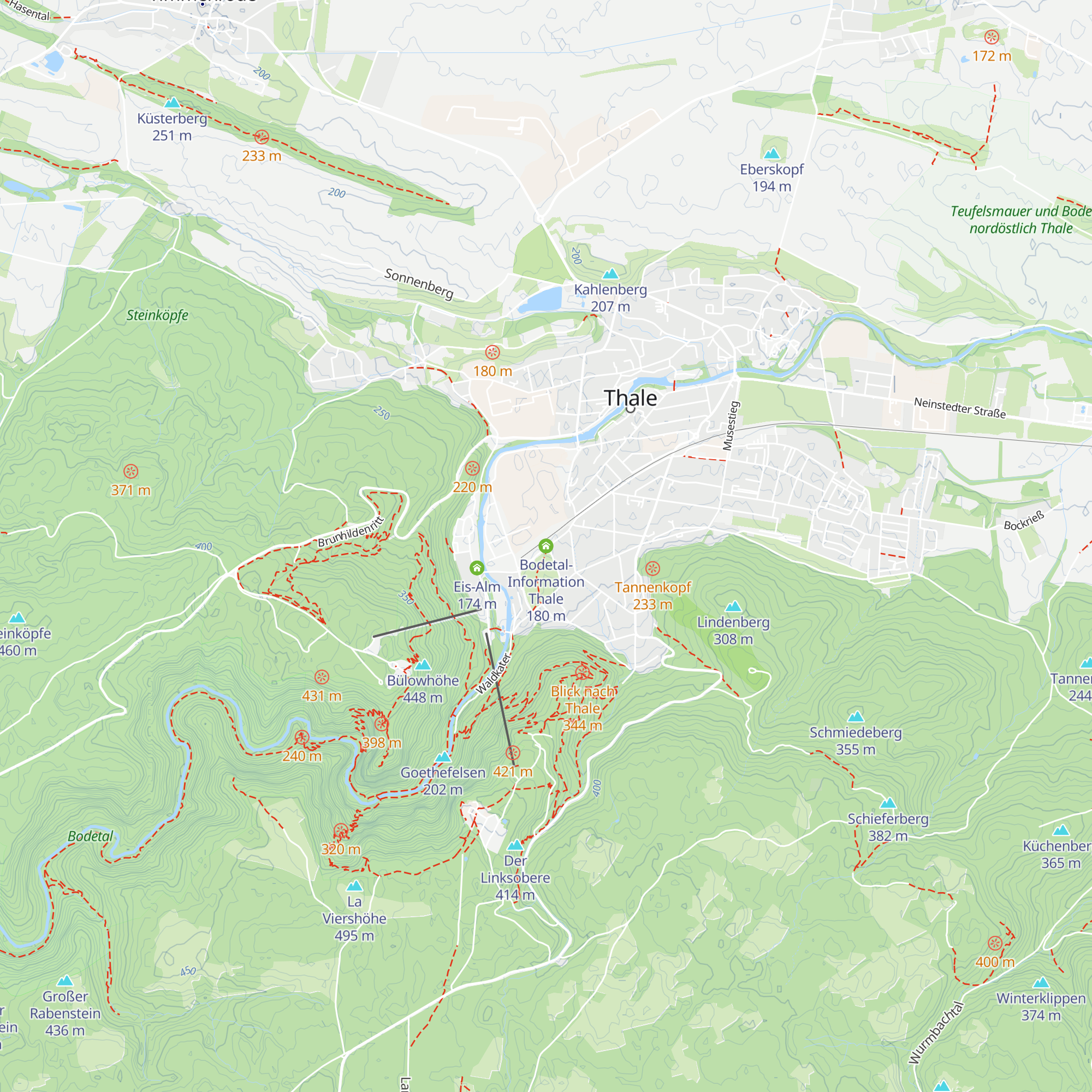 Bodetal-Information Thale map