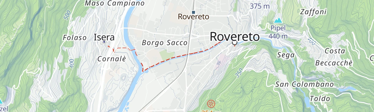 Map of the start of Torrente Leno M bassa