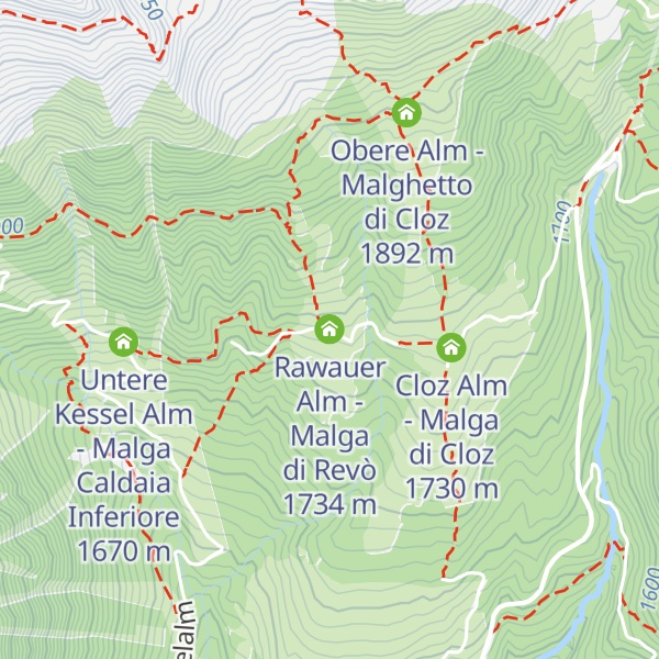 Map of Rawauer Alm - Malga di Revò