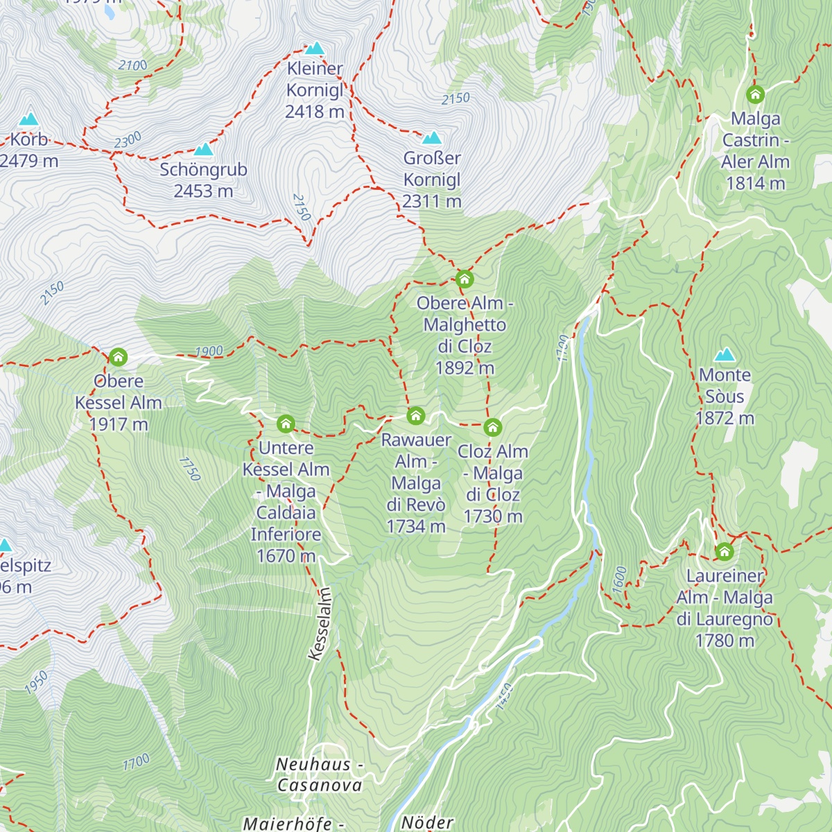 Rawauer Alm - Malga di Revò map