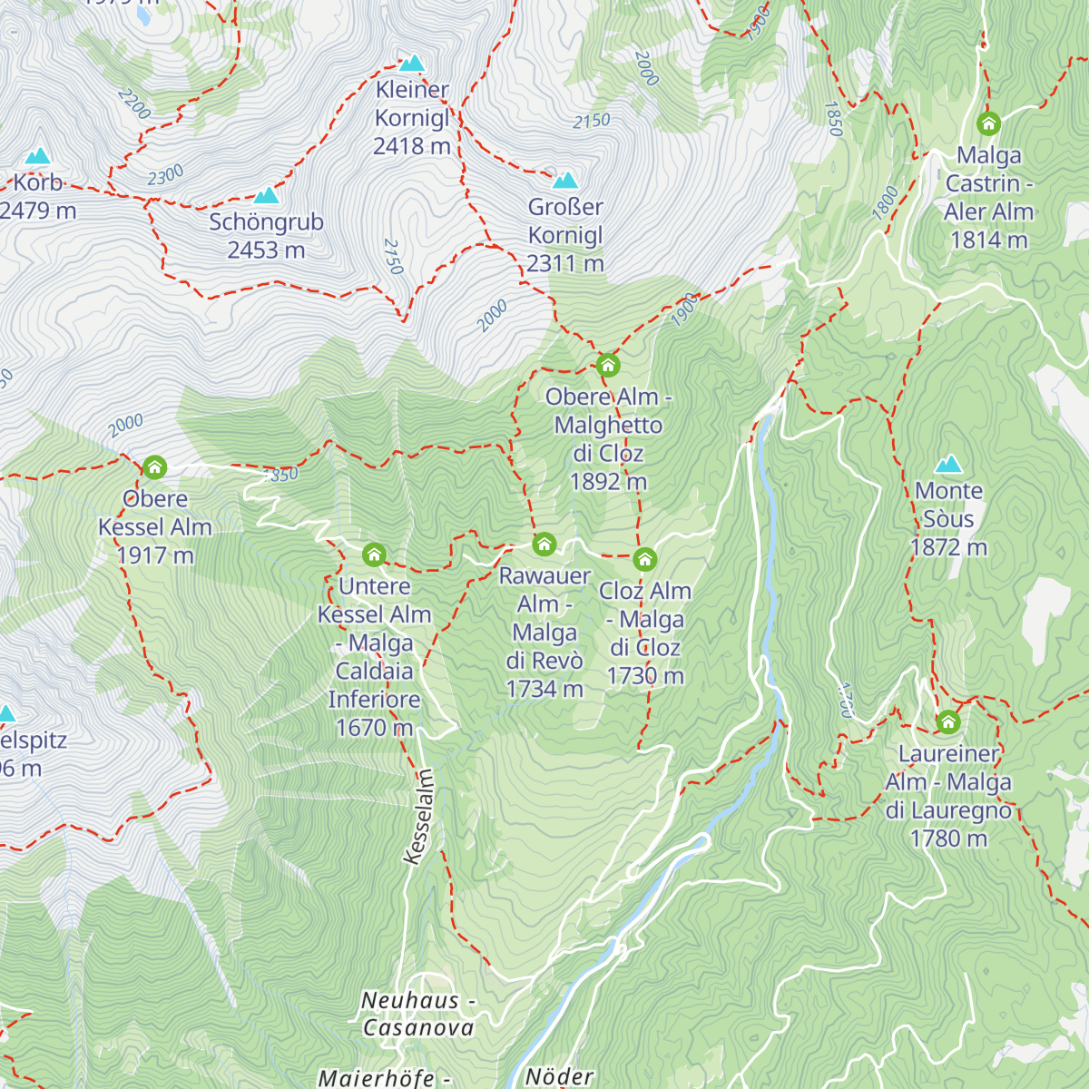 Rawauer Alm - Malga di Revò map