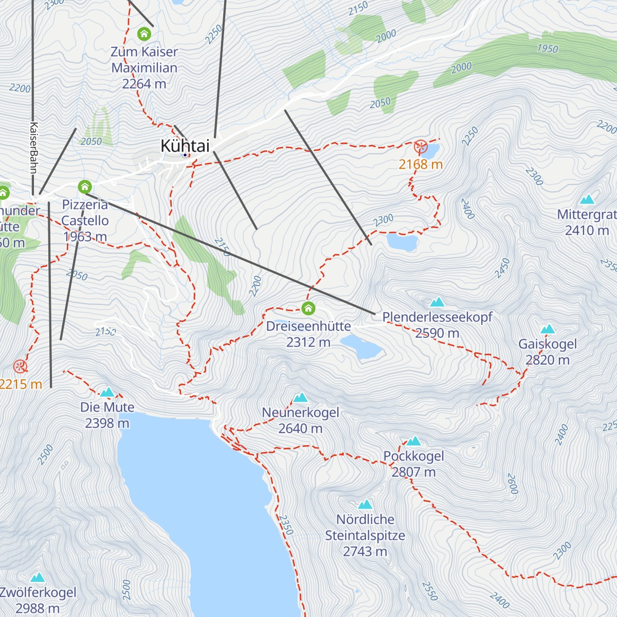 Dreiseenhütte map