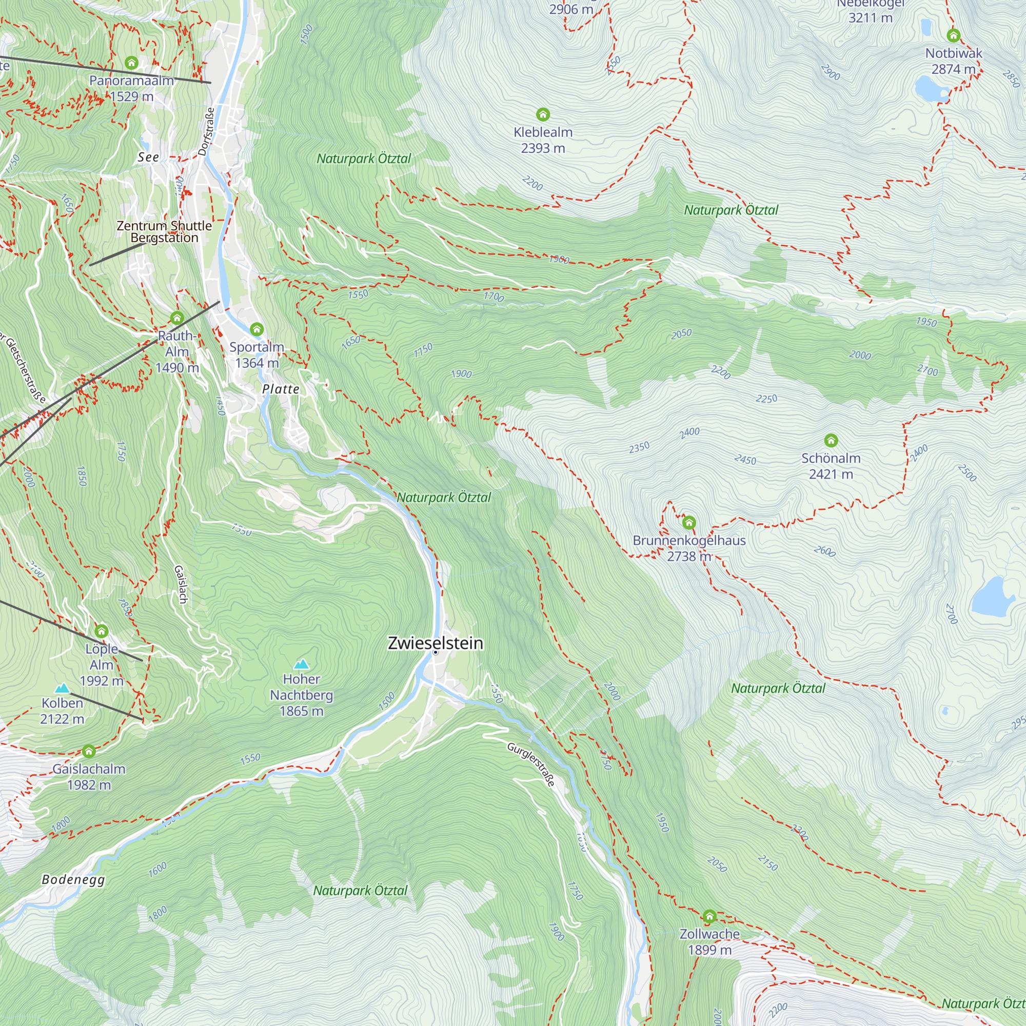 Brunnachalm map