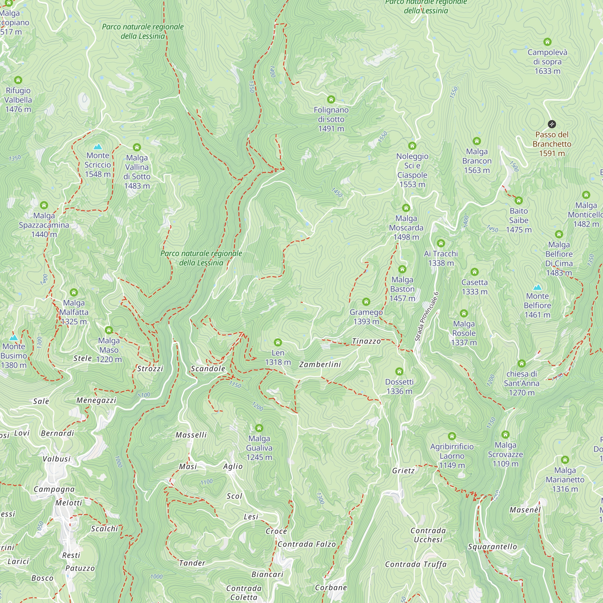 Malga Crenzi map