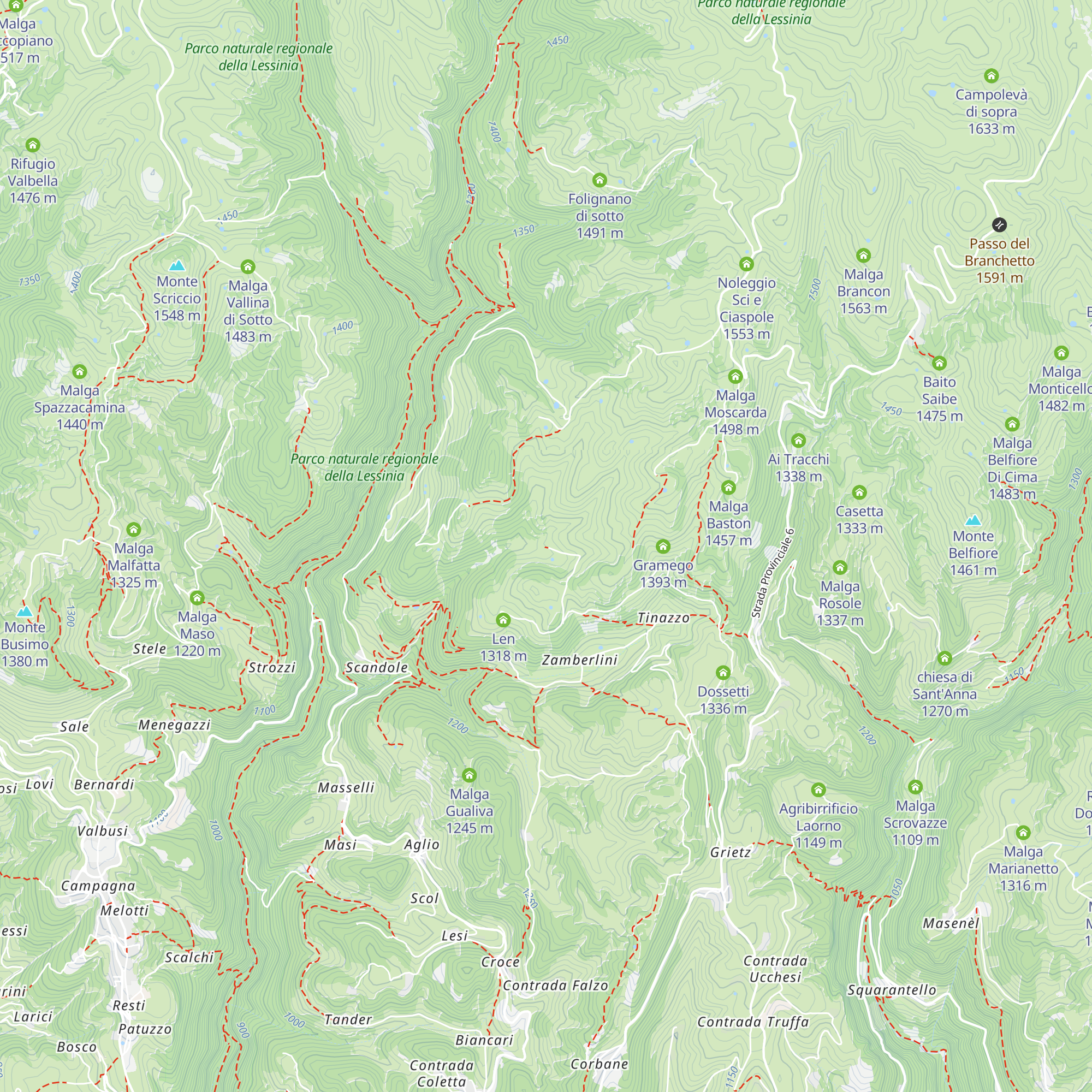 Malga Crenzi map