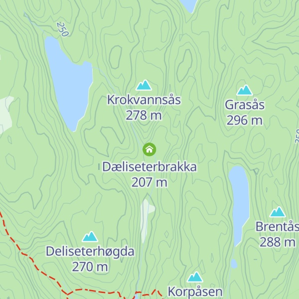 Map of Dæliseterbrakka