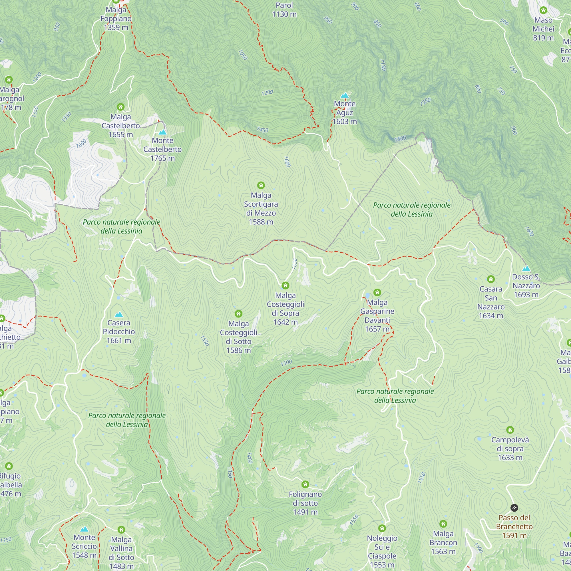 Malga Costeggioli di Sopra map