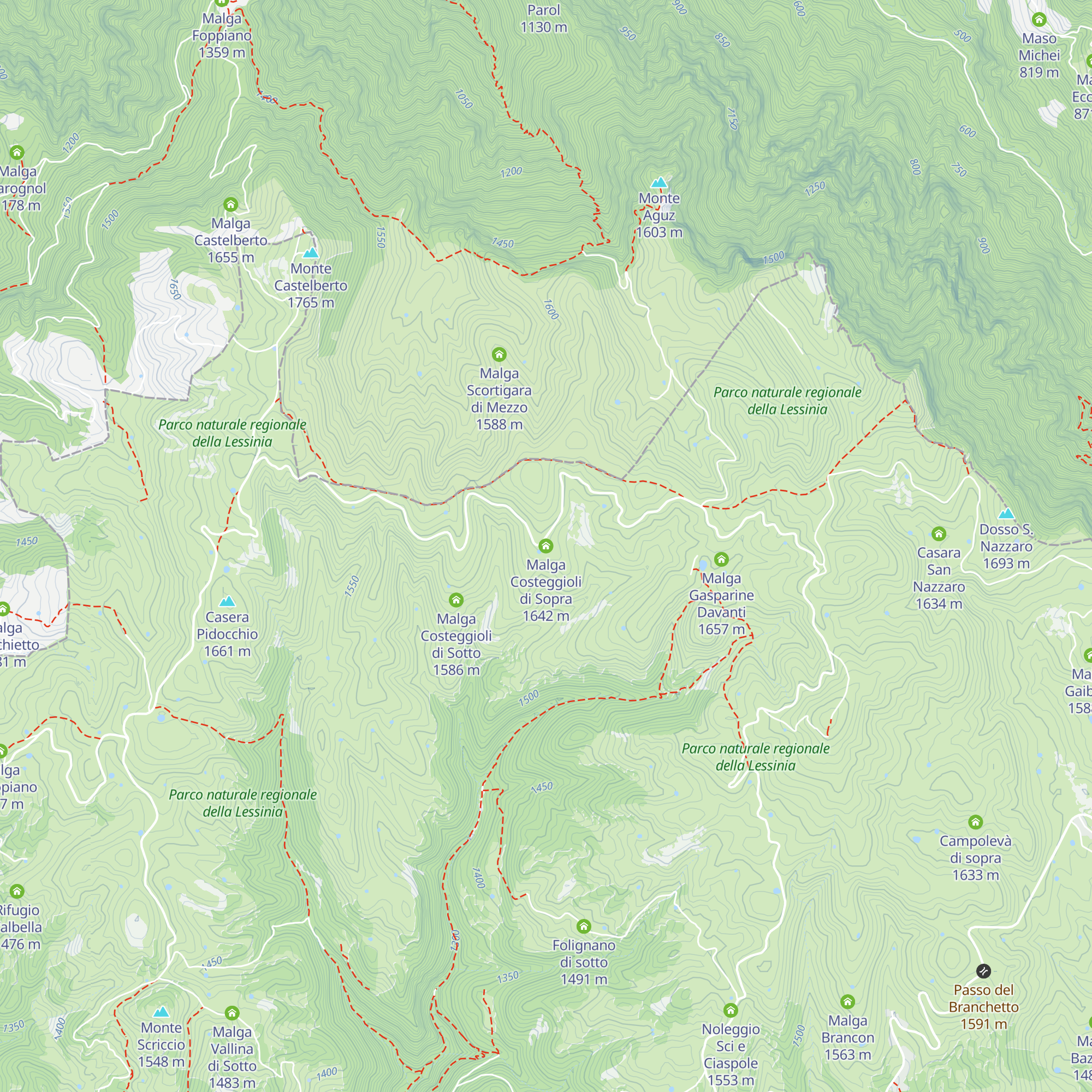 Malga Costeggioli di Sopra map