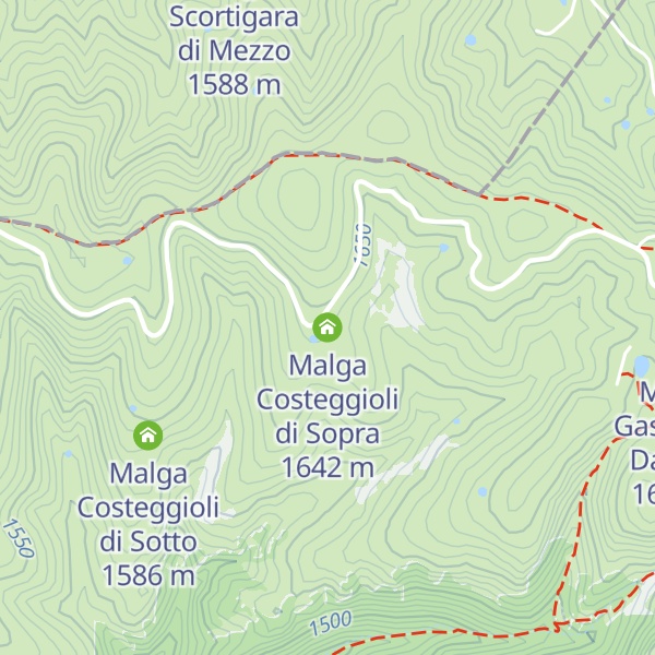 Map of Malga Costeggioli di Sopra