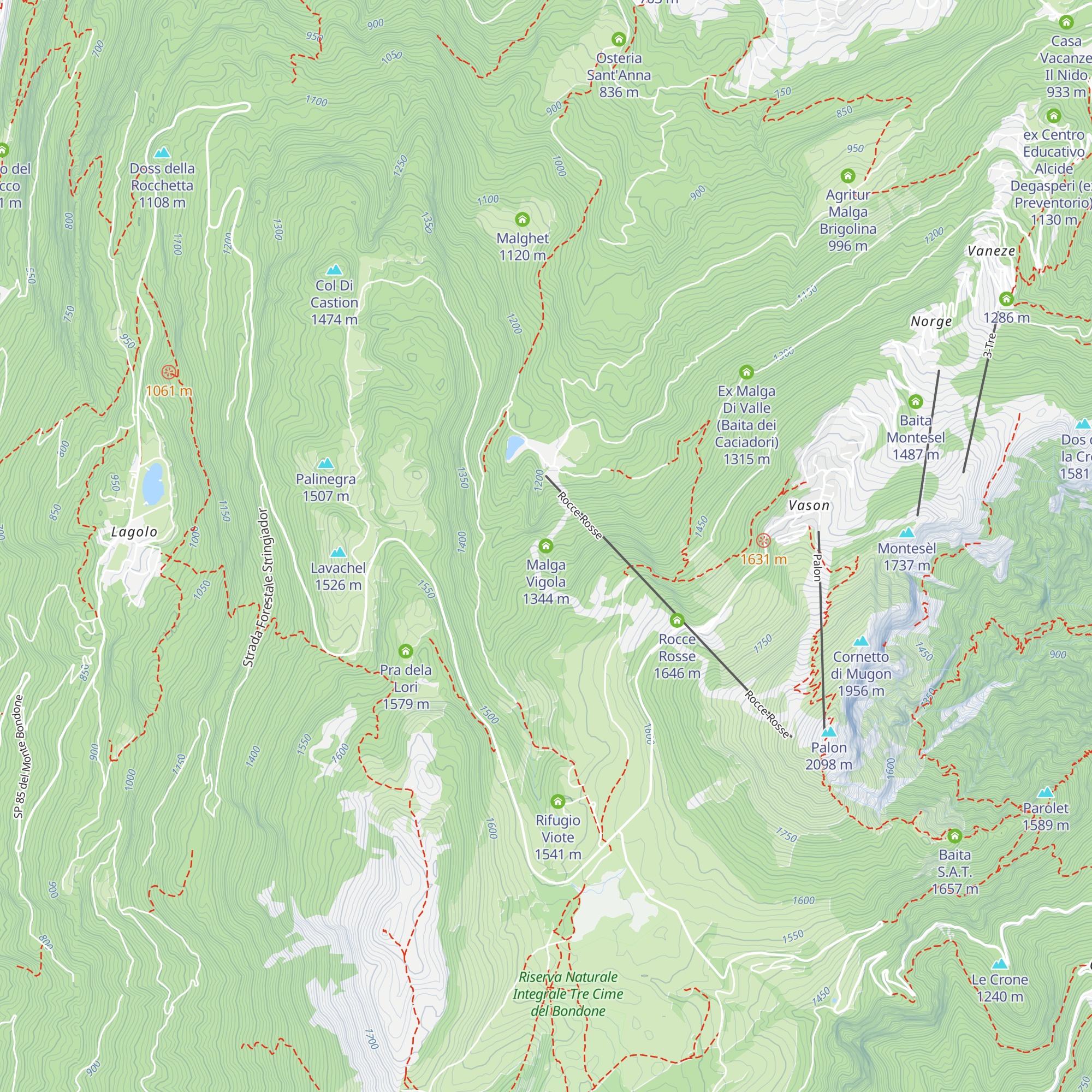 Malga Vigola map