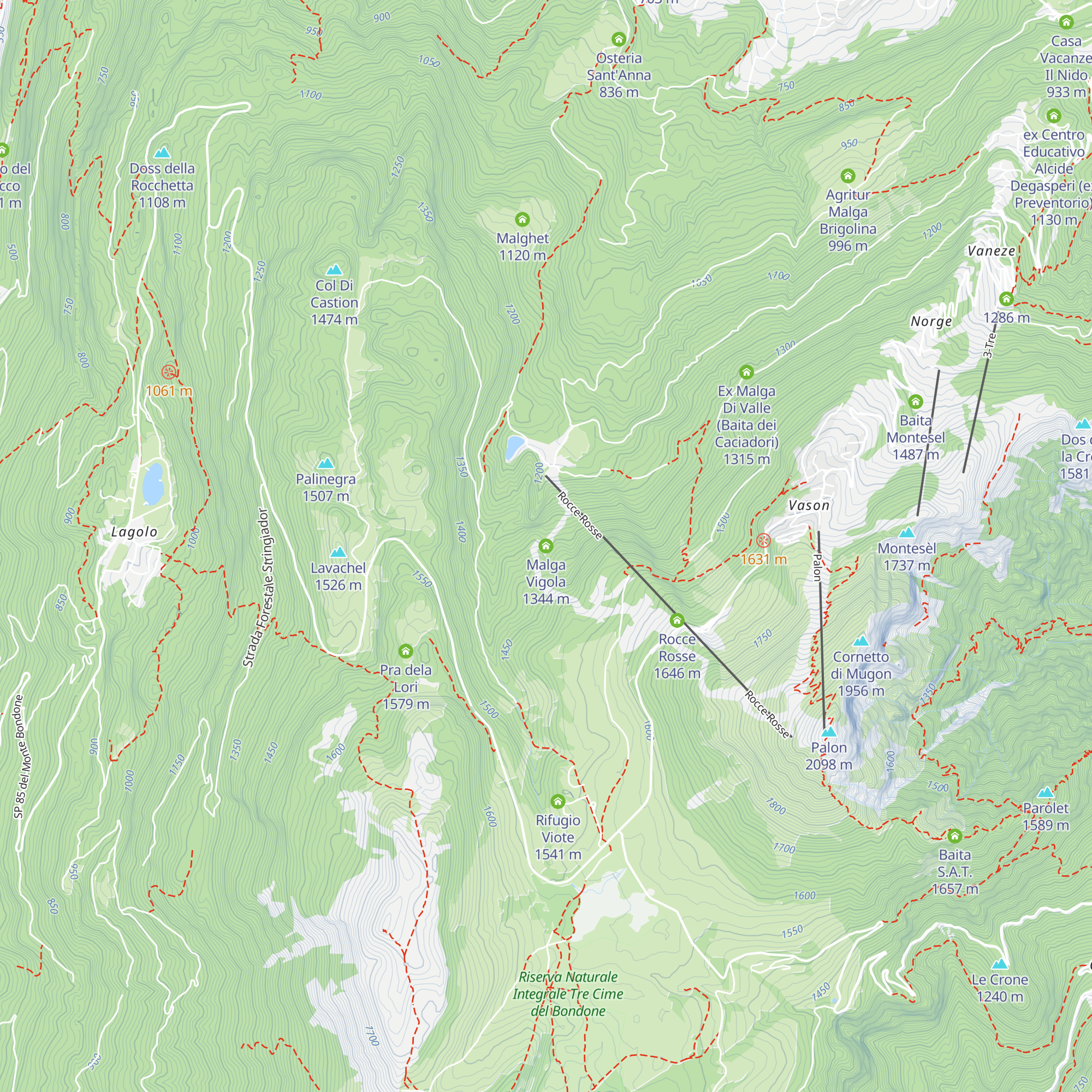 Malga Vigola map