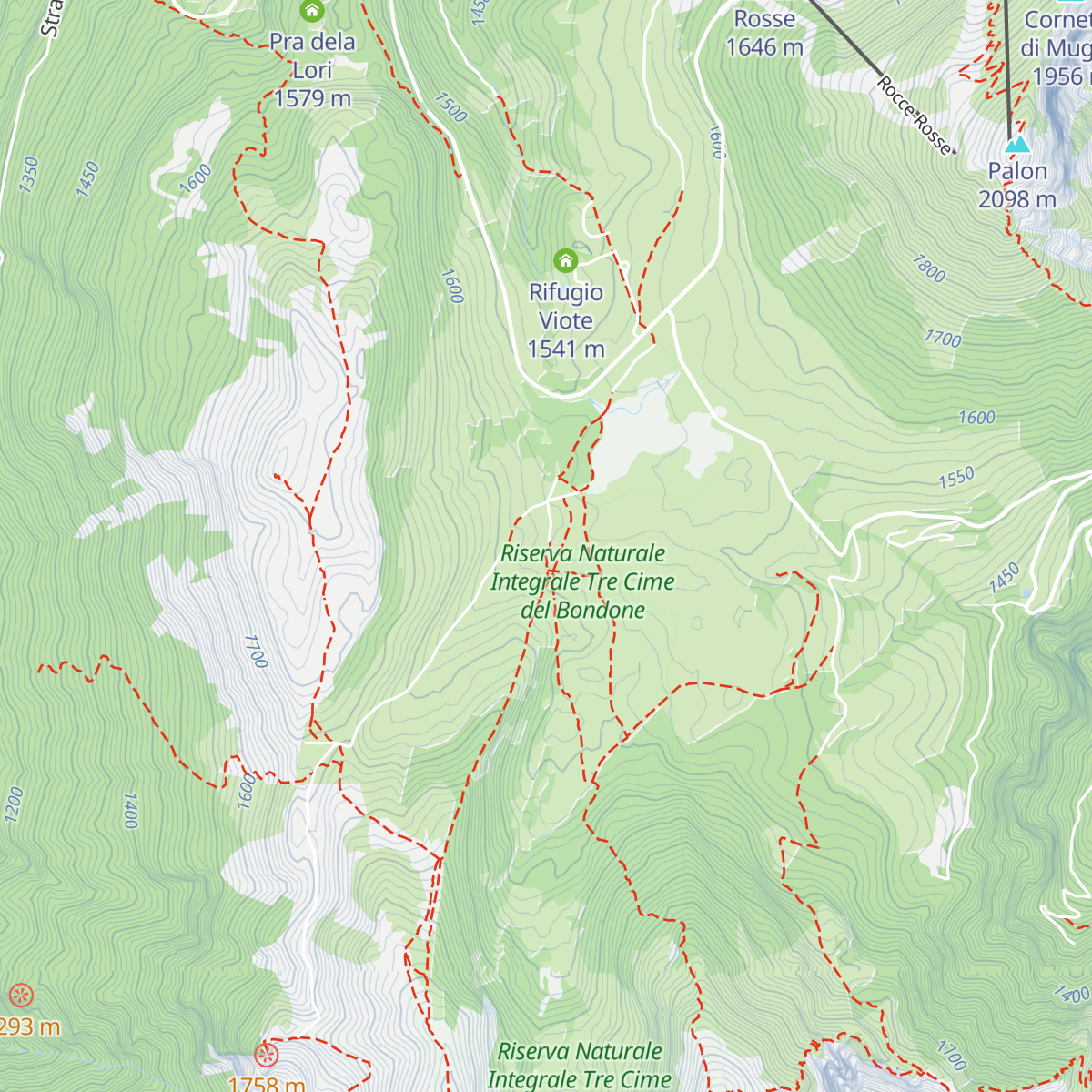 Malga Fragari map