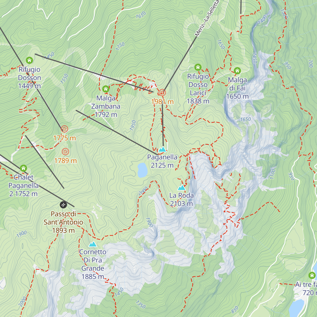 Rifugio La Roda map