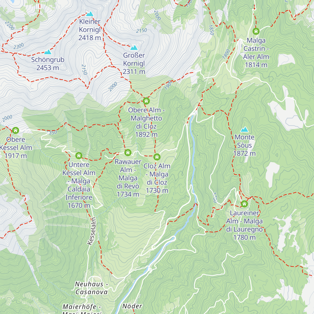 Cloz Alm - Malga di Cloz map