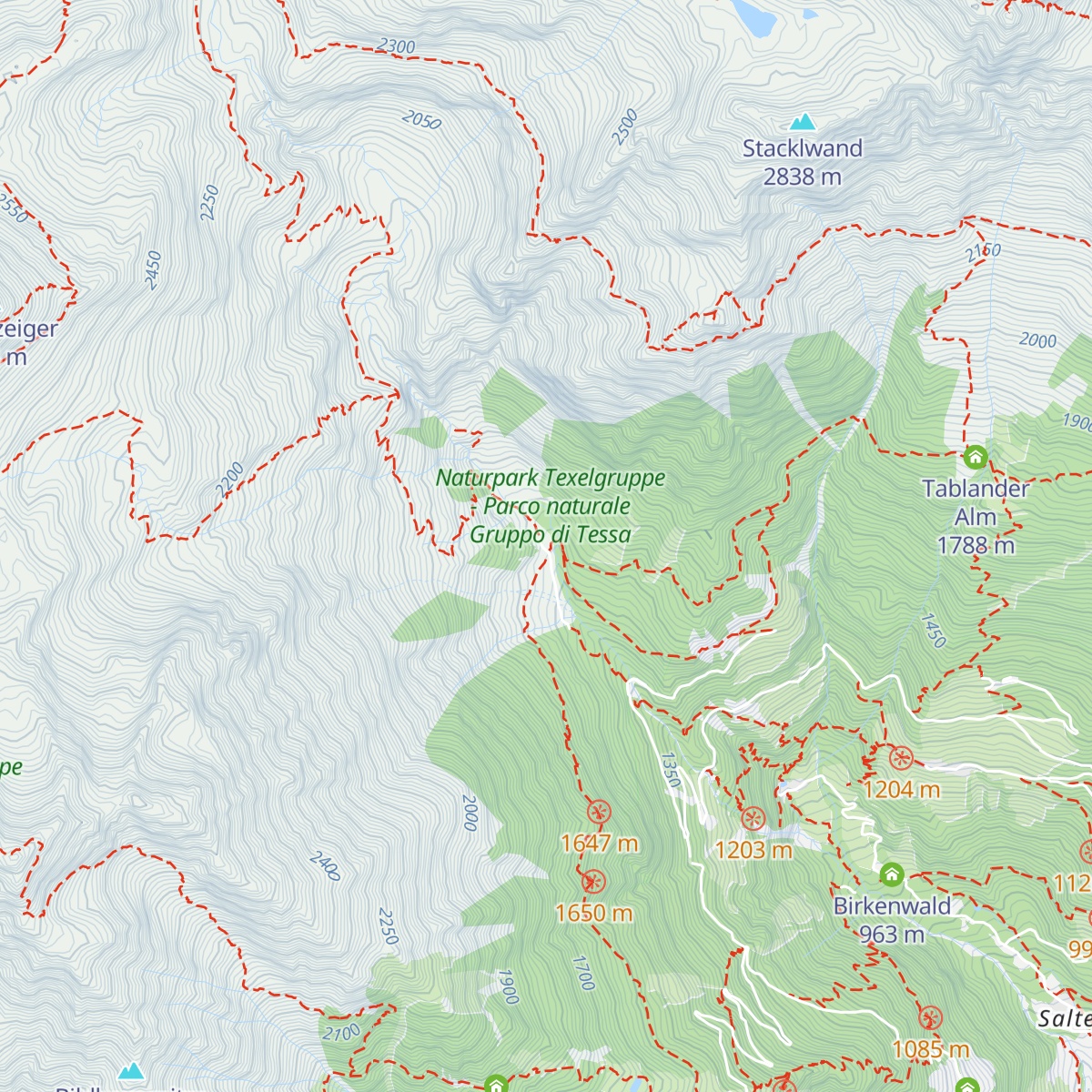Schutzhütte Nasereit - Rifugio Nasereit map