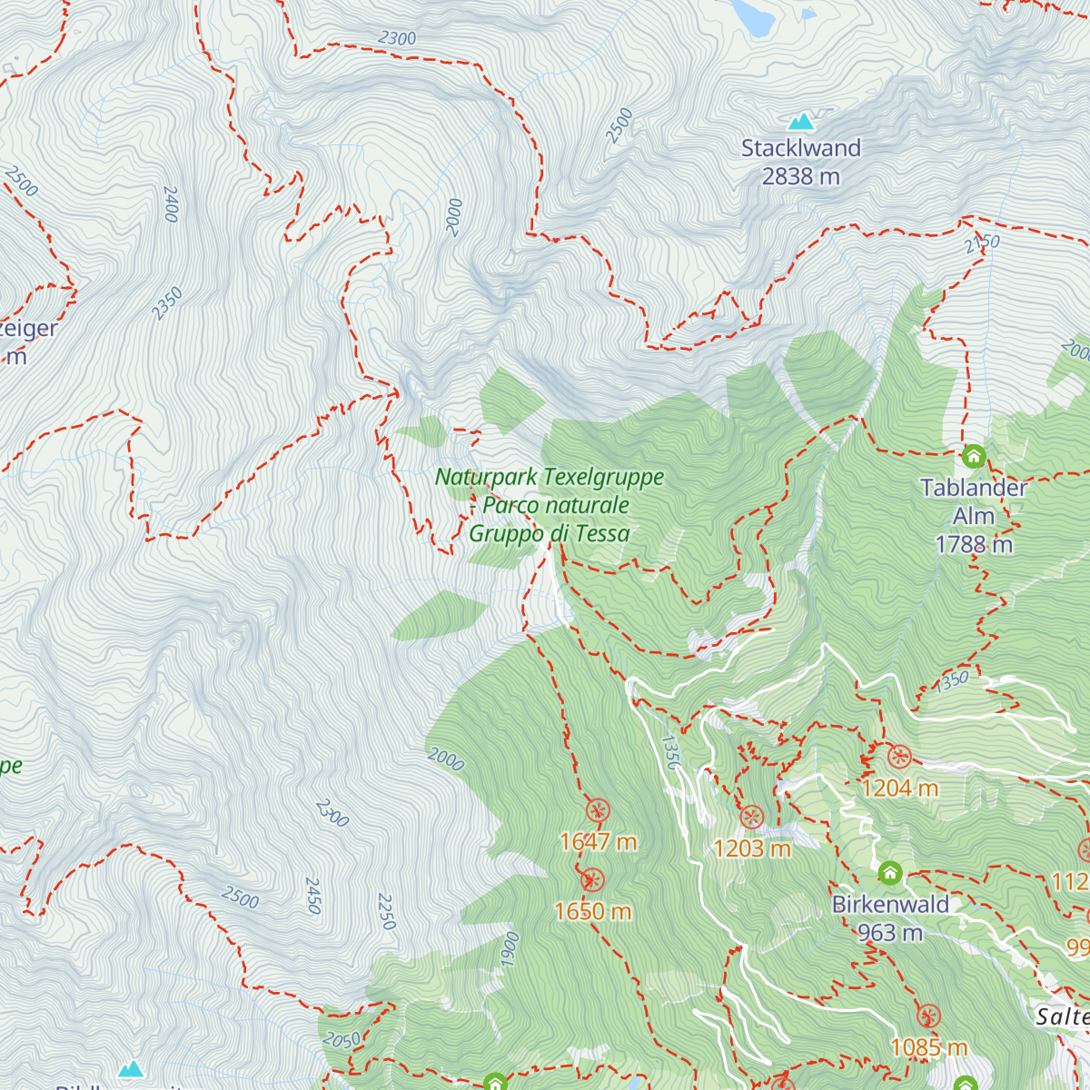 Schutzhütte Nasereit - Rifugio Nasereit map