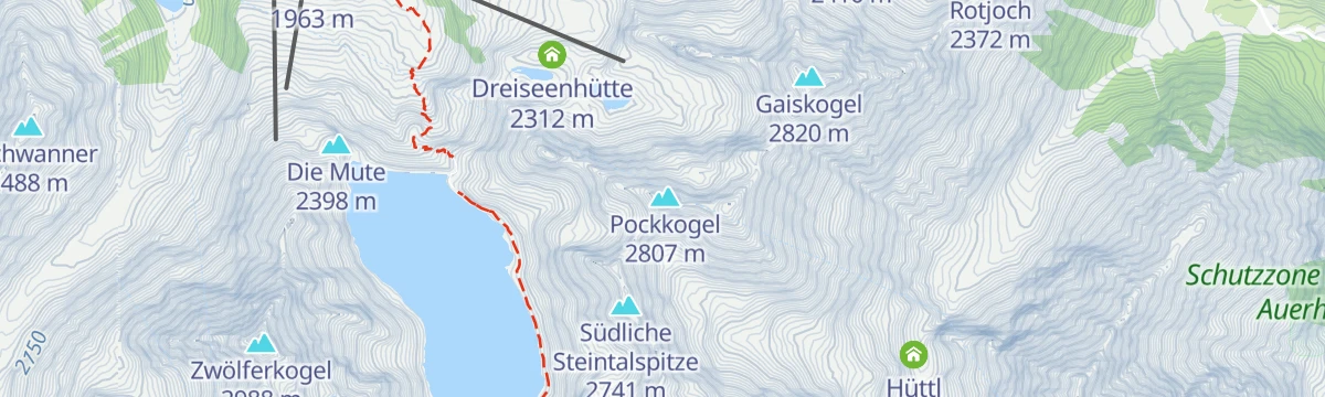 Map of the start of Klettersteig Kühtaier Panorama