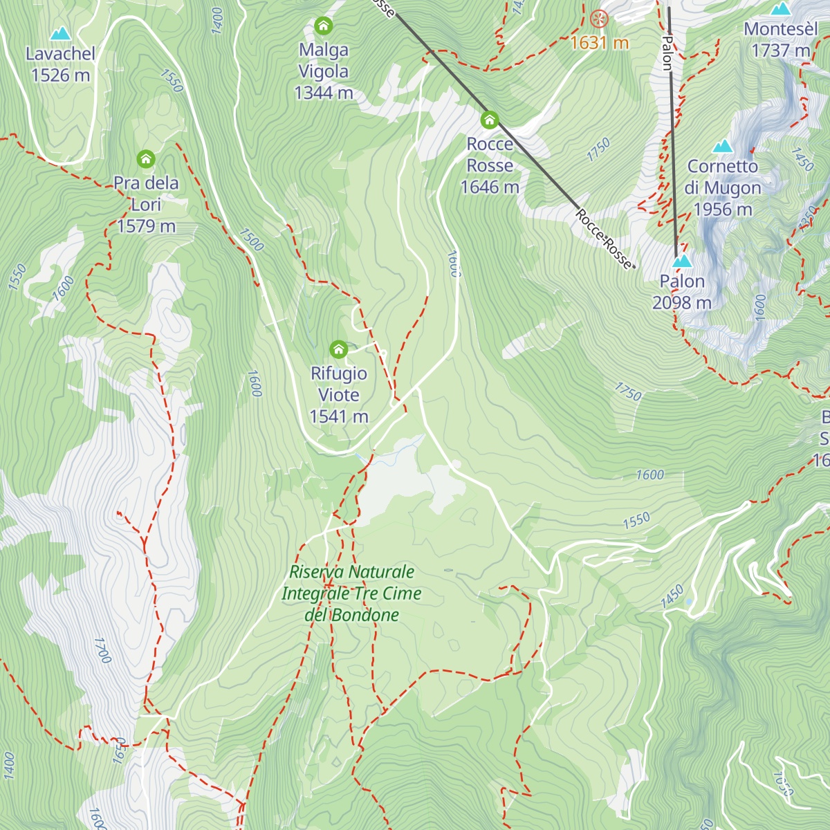 Capanna Viote map
