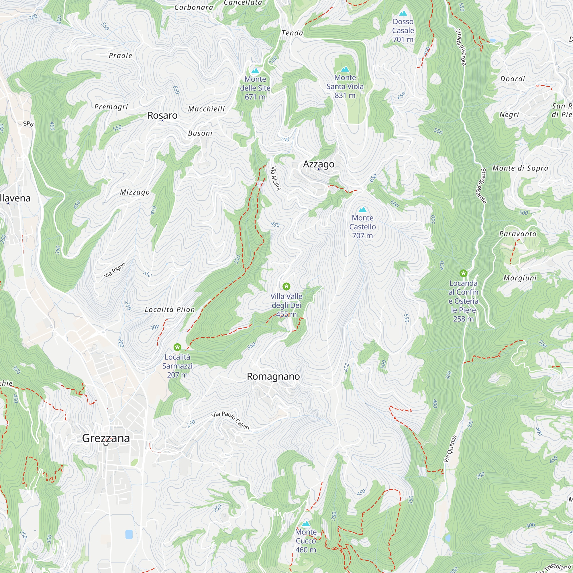 Villa Valle degli Dei map