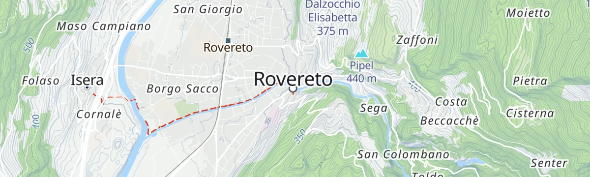 Map of the start of Torrente Leno NKM
