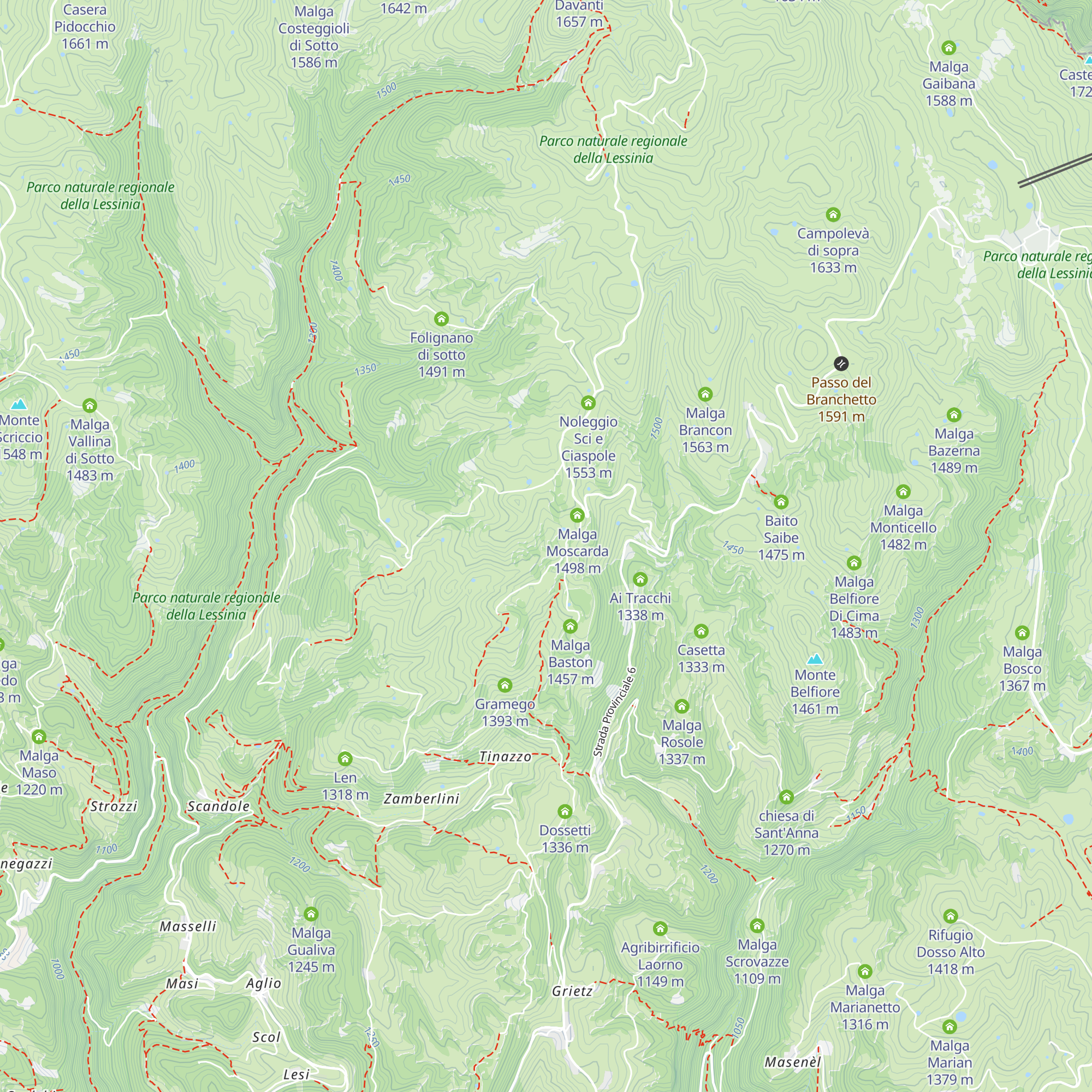 Malga Broletto map