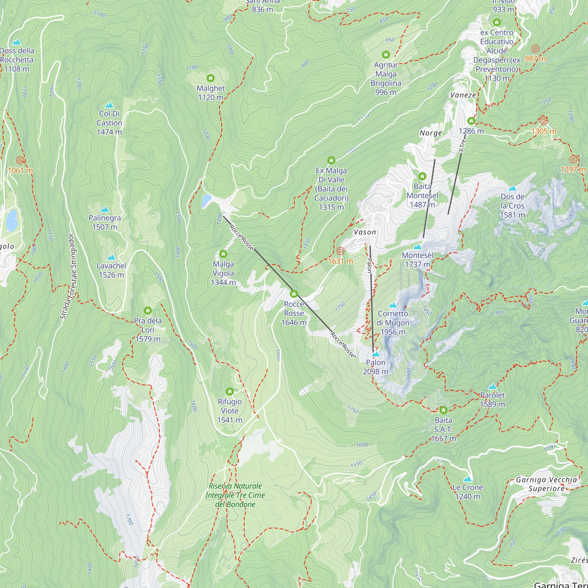 Rocce Rosse map