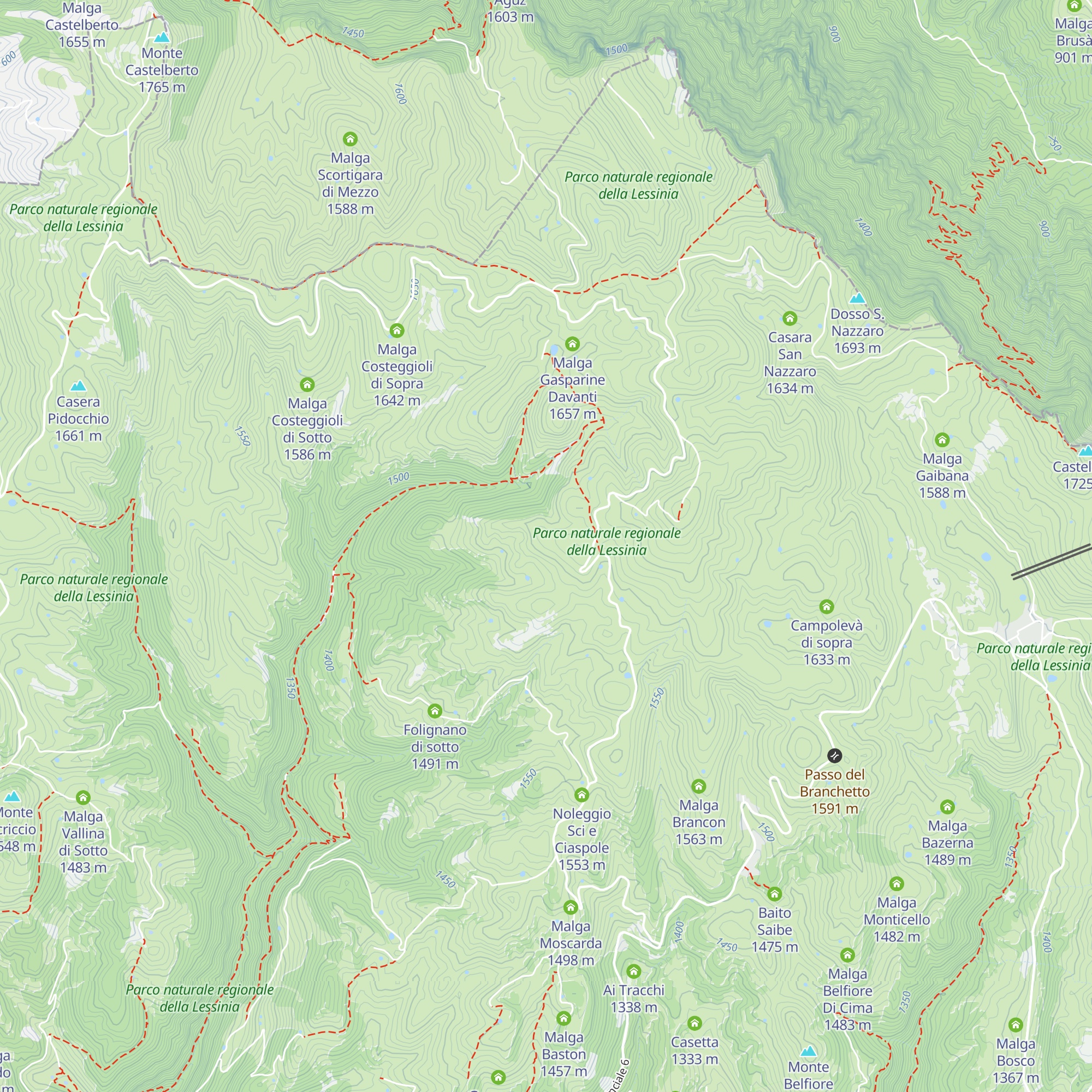 Folignano di cima map
