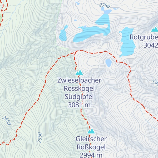 Map of Zwieselbacher Rosskogel