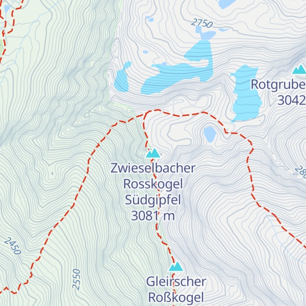 Map of Zwieselbacher Rosskogel Südgipfel