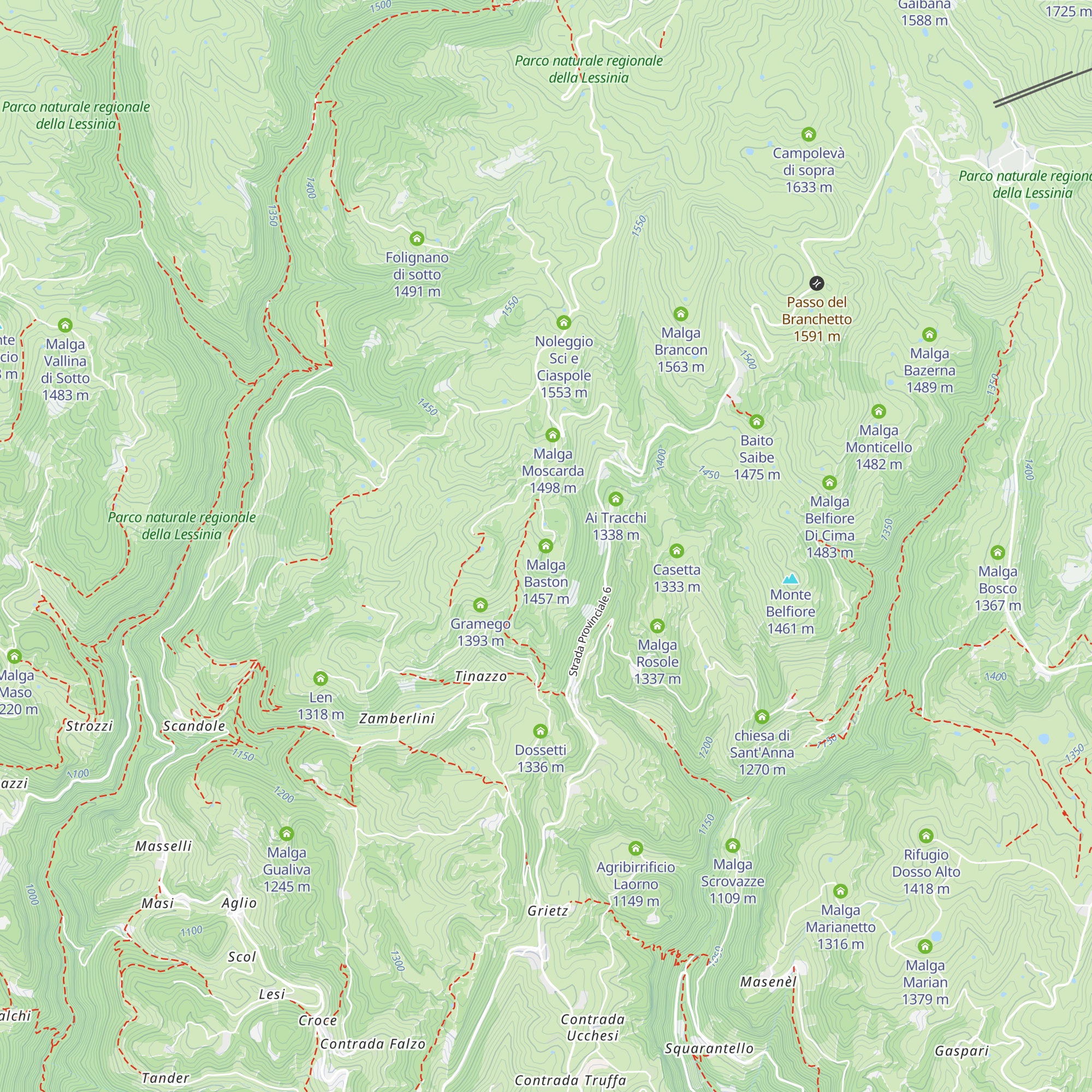 Malga Baston map